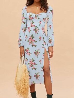 REFORMATION Shelby Floral Midi Dress, 4